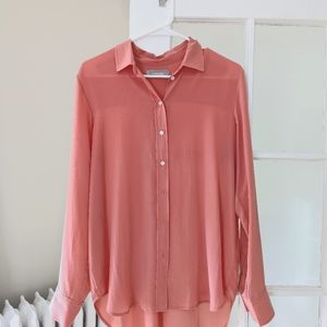 Everlane Peach Pink Silk Button-up sz 6